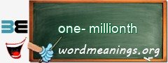 WordMeaning blackboard for one-millionth